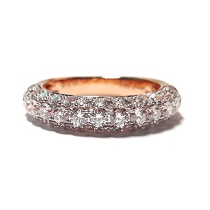 Hồng Kông Bán Buôn Chất Lượng Tốt <span class=keywords><strong>3</strong></span> Hàng <span class=keywords><strong>Micro</strong></span> <span class=keywords><strong>Pave</strong></span> 18K Rose Gold Bất Kim Cương Tốt Đồ Trang Sức Cưới Ban Nhạc Nhẫn Cho Vài Bộ - Product Image 1