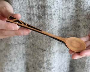 Cuillères à soupe en bois de bambou naturel à la mode japonaise avec ustensiles de cuisine à long manche d'Inde - Product Image 3