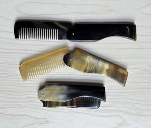 Peigne à cheveux pliable artisanal en corne de buffle, portable, léger, en bois naturel - Product Image 5