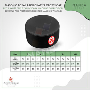 Gorra de Capítulo Royal Arch – Negra con Insignia Blanca y Roja - Product Image 6