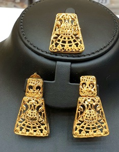Colección Exclusiva de Dubái, Conjuntos de Joyería de Moda Clásica de Latón Chapado en Oro de 24 Quilates para Compromiso, Aniversario y Boda - Product Image 3