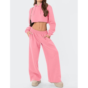 Pantalones Jogger Holgados para Mujer, Suaves, de Felpa, Cintura Baja, con Cordón Elástico, Pierna Recta Ancha, Pantalones Deportivos Casuales - Product Image 3