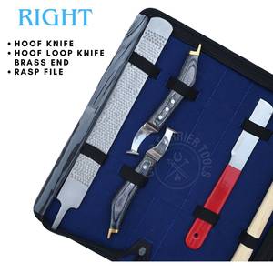 Kit complet d'outils de ferrage pour soins des sabots avec marteau à clous, lime à double face, couteau à talonner droit, couteau à boucle en laiton - Product Image 5