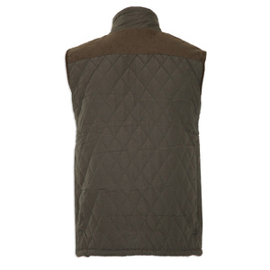 Gilet matelassé sans manches pour homme, chauffe-corps rembourré pour le tir et la chasse avec bordure en velours côtelé, vente en gros, personnalisable, style campagnard - Product Image 2