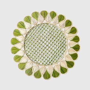 Napperon de table en raphia tressé à la main, chic et tendance, moderne, écologique, en paille, couleur sarcelle, pour restaurant haut de gamme et hôtel de villégiature, idéal pour les occasions festives - Product Image 2