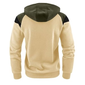 <b>Men</b> Hooded <b>Zip</b>-<b>Up</b> Sweatshirt Regular Fit Solid Color Knitted Casual Winter Wear Raglan Sleeve Polyester/Cotton <b>Fleece</b> - Product Image 6