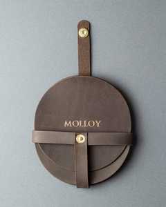 Double Layered Genuine Leather Coasters Round <b>Table</b> Mats for Hot Cups Durable Cowhide Beverage <b>Protector</b> GLC-0122 - Product Image 4