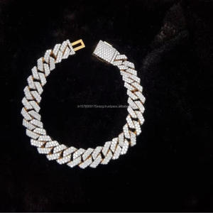 Luxury Fully Iced Out Cuban Link Moissanite Bracelet with Diamond Look Pave Setting and Secure <b>Box</b> Clasp - Product Image 3