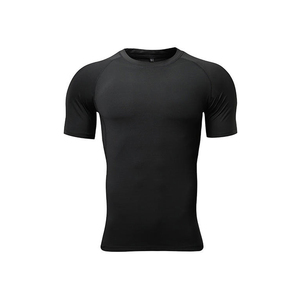 Men's <b>Black</b> Short Sleeve <b>Compression</b> <b>Shirt</b> Quick Dry Polyester Base Layer Athletic Top - Product Image 5