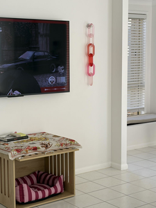 Décoration murale moderne en résine écologique transparente, faite à la main, avec maillons de chaîne incurvés, finition mate, colorée, grande taille, pour Diwali et anniversaires - Product Image 5