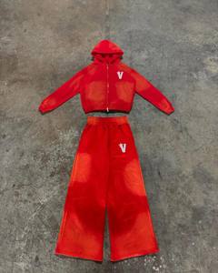 Joggers Oversize Taille Haute en Molleton Bouclette, Pantalon de Survêtement Ample Effet Usé, 100% Coton, Lavage Coloré, Taille 6XL - Product Image 3