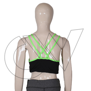 <b>Top</b> Quality 2026 Fashion High Quality <b>Plus</b> <b>Size</b> Black Sports Bra With Neon Green Trim High Support Crop <b>Top</b> For Women Gym Wear - Product Image 3