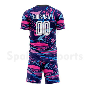 Ensemble de maillots de football personnalisés pour hommes, sublimation, bleu marine, numéro 7, uniformes respirants en polyester avec drapeau américain, nom de l'équipe - Product Image 6