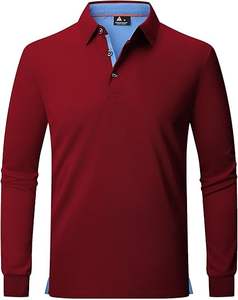 <b>High</b> Quality <b>Men's</b> Long Sleeve Polo <b>Shirts</b> Moisture Wicking Golf <b>Shirts</b> Quick Dry Workwear Casual <b>Collared</b> <b>Shirt</b> - Product Image 2