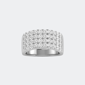 2.05CTW Round Cut Pave Set Triple Row <b>Statement</b> <b>Ring</b> - Product Image 2