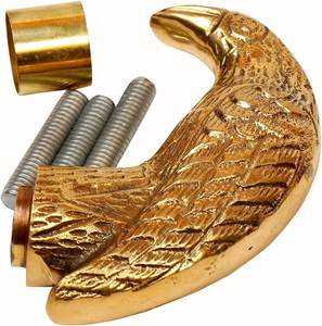 Bastón de madera con mango de diseño de cabeza de cuervo de latón pulido, estilo antiguo - Product Image 3