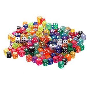 Nouvelle conception de dés en plastique transparent coloré imitation résine pour la décoration de porte-clés - Product Image 2