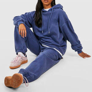 Made Pakistan High Quality Hot Selling Price Women's 2 Piece Long Set Plaid Hooded Polyester/Cotton Regular Fit Full Zip Winter - Product Image 3