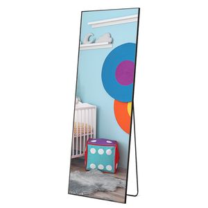 Specchio a Figura Intera 162x53 cm Infrangibile Nero da Terra per Camera da Letto - Product Image 4