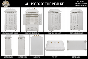 Atractivo Templo Tallado a Mano para Villas de Lujo, Mandir Moderno de Madera de Teca Blanca en Venta, Mandir Pooja Hecho a Mano para el Hogar - Product Image 6