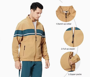 Men's Sweat Suit 2 Piece Outfit Casual Contrast Sports Jogging Tracksuits Set - Product Image 4