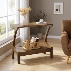 Modern Wooden Coffee <b>Table</b> <b>with</b> Storage <b>Shelf</b> for Living Room Home Furniture - Product Image 4