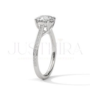 Certified Round Cut Moissanite Diamond Solitaire Ring for Women Silver Gold Rose Gold Options Free Delivery Elegant Fine Jewelry - Product Image 4