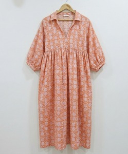 Plus Size Hand Block Print Cotton Midi Dress Women Floral Boho Summer Casual Loose Fit Breathable Handmade Dress - Product Image 1