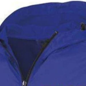 Veste pull à col montant bleu roi personnalisée avec broderie et appliqué de lettres grecques sur la poitrine, fermeture éclair sur le devant et poche. - Product Image 3