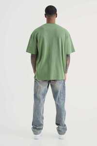 Camiseta de Algodón Verde Extra Grande para Hombre, Manga Corta, Cuello Redondo, Color Sólido, Estilo Casual - Product Image 2