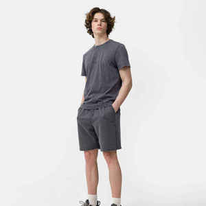 Shorts pour hommes en coton 100% écologique, délavé, avec logo sur le devant, pour l'été - Product Image 2