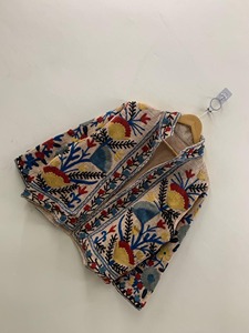 Poncho en coton brodé floral bohème, col en V, manches longues, grande taille, vêtements d'extérieur pour femmes, tenue décontractée de printemps - Product Image 1