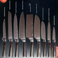 Ensemble de couteaux de chef en acier damas fait main de haute qualité, 10 pièces, qualité professionnelle, manches en bois durables, pour le camping en plein air et la cuisine