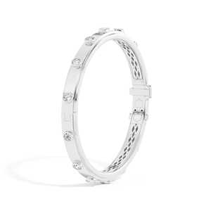 Rivet Inspired Lab Grown Diamond <b>Bangle</b> Minimalist Rigid Statement Daily Wear Bracelets 14K 18K <b>Gold</b> 1.12ct VS+ Wholesale - Product Image 3