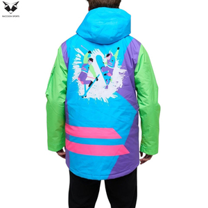 OEM ODM avec le meilleur prix, entièrement personnalisé, design unique à contraste de couleurs, nouvelle arrivée, veste de ski multi-panneaux isolée avec fermeture éclair - Product Image 2
