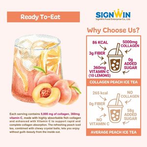 Signwin-1.ชุดชาฟองคอลลาเจนพร้อมคอลลาเจน5000มก. วิตามินซี360มก. และน้ำตาล0กรัม - Product Image 5