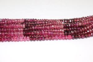 Cuentas Redondas Facetadas de Rubelita, Cuentas de Turmalina Rosa Degradada, Hilos de Cuentas Redondas de Rubelita para la Fabricación de Joyas - Product Image 3