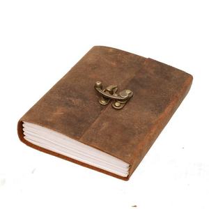 Classic Antique Genuine Leather <b>Journal</b> Notebook with Handmade Cotton Deckle Edge Paper Vintage <b>Writing</b> Diary Blank Leather - Product Image 1