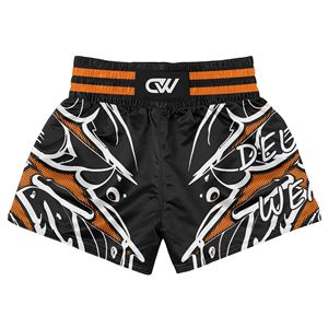 Conjunto de Pantalones Cortos de Muay Thai con Diseño de Impresión Completa Personalizado, Bajo MOQ, Tejido Elástico de Spandex/Poliéster Transpirable, Mangas Cortas - Product Image 3