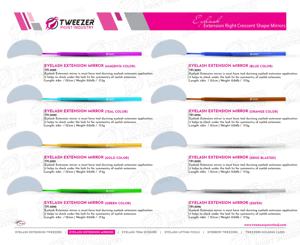 Herramienta de espejo de pestañas con forma de media luna portátil para extensiones de pestañas herramienta de maquillaje de belleza de acero inoxidable con punta puntiaguda - Product Image 1