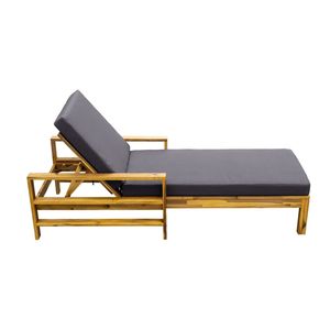 Chaise longue à dossier réglable en bois d'acacia U_Style pour les jardins, les terrasses et la piscine-Chaise longue d'extérieur - Product Image 4