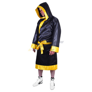 High Quality <b>Boxing</b> Gown Satin Martial Arts Kickboxing Muay Thai Fighter Silk <b>Boxing</b> <b>Robe</b> - Product Image 4