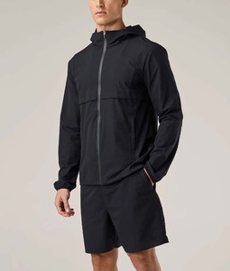 Ensemble de veste de sport à capuche pour homme, séchage rapide, noir, été, respirant, veste extérieure en tricot - Product Image 4