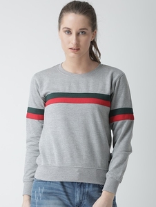 เสื้อสเวตเตอร์คอกลมสีเทาสำหรับผู้หญิงแขนยาวผ้าฝ้ายถักสวมใส่สบายๆในฤดูใบไม้ร่วง - Product Image 3