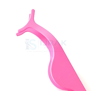 Pince à épiler rose pour application de cils, pointe lisse, outil de précision en plastique pour extension de cils - Product Image 3