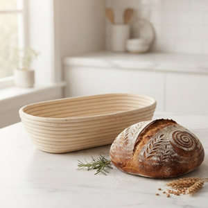 Bread Banneton Proofing Basket Handmade Rattan Bread Rising Bowl with Linen Liner for Artisan Sourdough Baking - Product Image 5