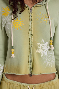 ชุดวอร์มผู้หญิงแบบกำหนดเอง สไตล์ Sunfade เสื้อสเวตเชิ้ตโอเวอร์ไซส์และกางเกงจ็อกเกอร์ แฟชั่นลำลอง ชุดกีฬา เสื้อผ้าผู้หญิง - Product Image 6