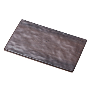 Assiette <span class=keywords><strong>rectangulaire</strong></span> noire en mélamine, texture <span class=keywords><strong>ardoise</strong></span>, incassable, pour steak et brochettes, <span class=keywords><strong>plateau</strong></span> de service pour grillades de restaurant japonais - Product Image 3