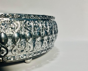 ถาดรองแก้วสำหรับตกแต่งด้วยเลเซอร์แบบกลมทนทานต่อรอยขีดข่วนสำหรับงานแต่งงานที่วางถาดเครื่องสำอาง - Product Image 3