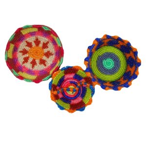 Nylon Circular Handmade Macrame Storage Basket Multicolor Decorative Organizer for Home - Product Image 5